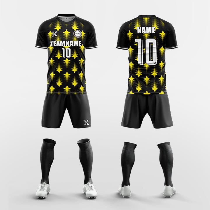 XTeamwear Soccer Uniforms Yellow / S Four Pointed Star - Custom Soccer Jerseys Kit Sublimated Design