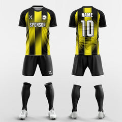 XTeamwear Soccer Uniforms yellow / S Gradient three vertical lines - Custom Soccer Jerseys Kit Sublimated for Team