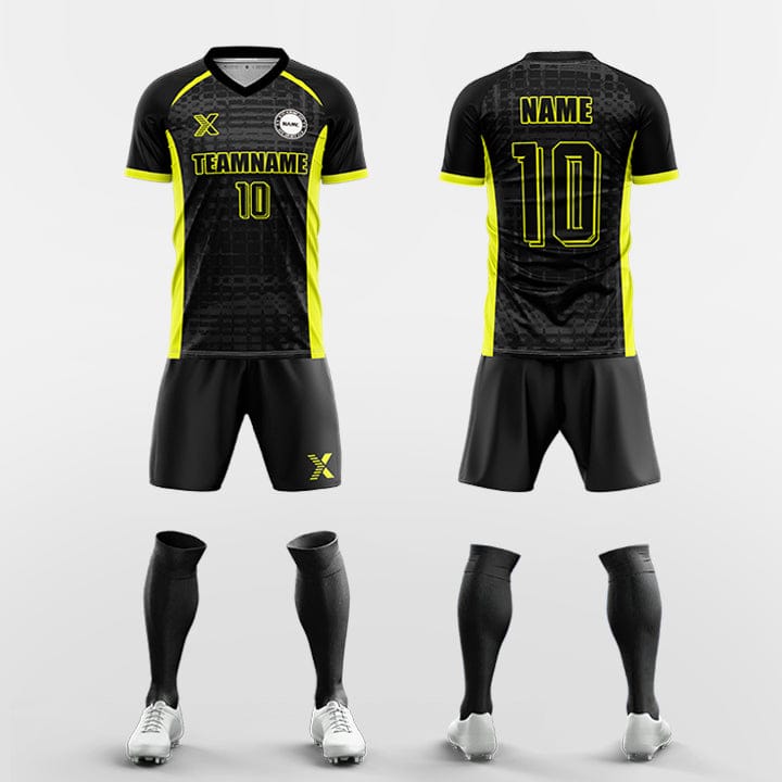 XTeamwear Soccer Uniforms yellow / S Grid Quick - Custom Soccer Jerseys Kit Sublimated for Team