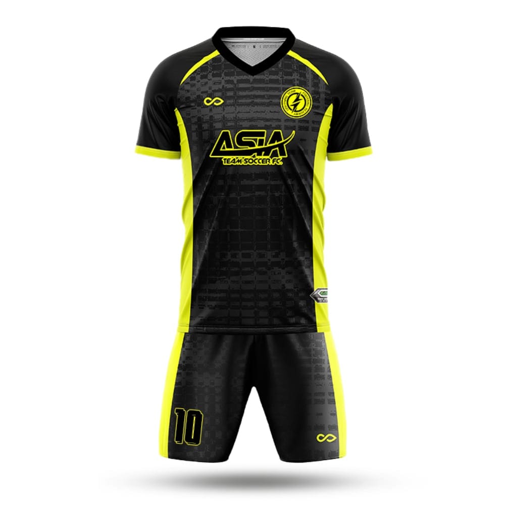 XTeamwear Soccer Uniforms yellow / S Grid Ruins - Custom Soccer Jerseys Kit Sublimated for Team - WS204GCGX3