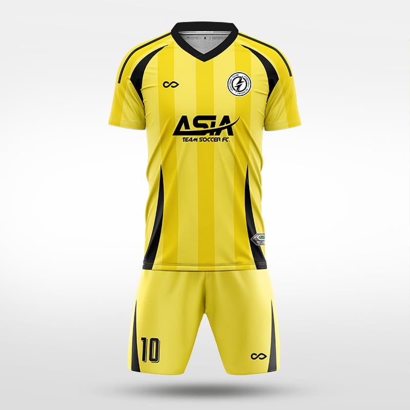 XTeamwear Soccer Uniforms yellow / S Longitudinal edge - Custom Soccer Jerseys Kit Sublimated for Team - WS204GCZL3