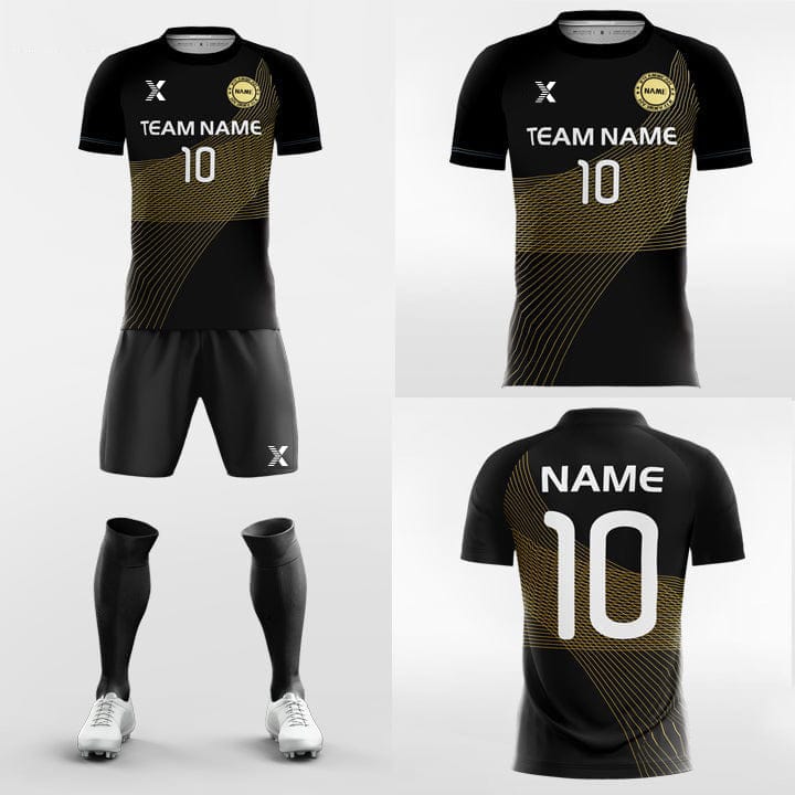 XTeamwear Soccer Uniforms Yellow / S Moire Pattern - Custom Soccer Jerseys Kit Sublimated for League