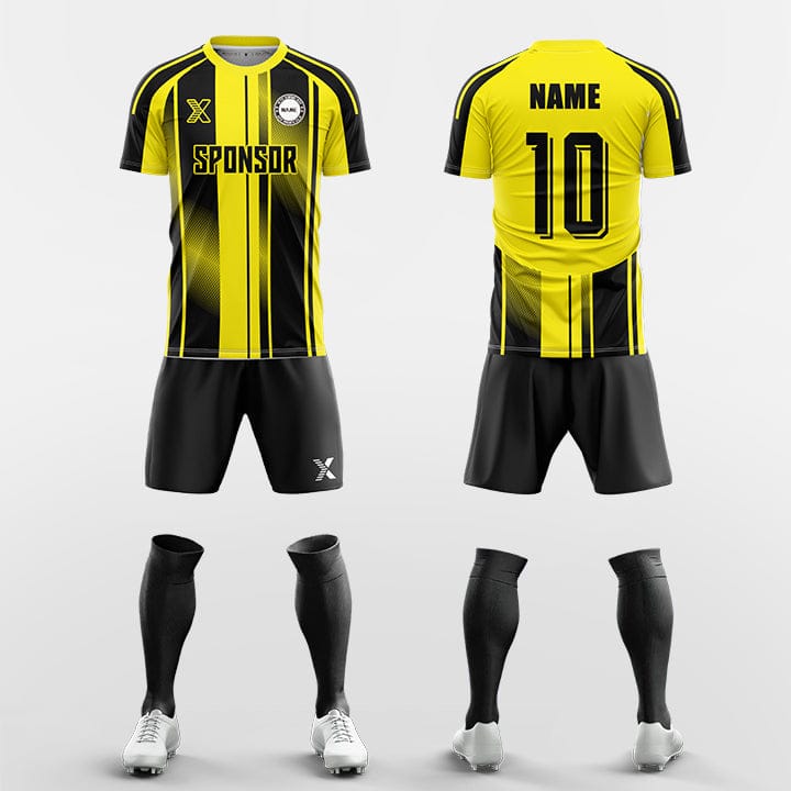 XTeamwear Soccer Uniforms yellow / S Three lines across the waist - Custom Soccer Jerseys Kit Sublimated for Team