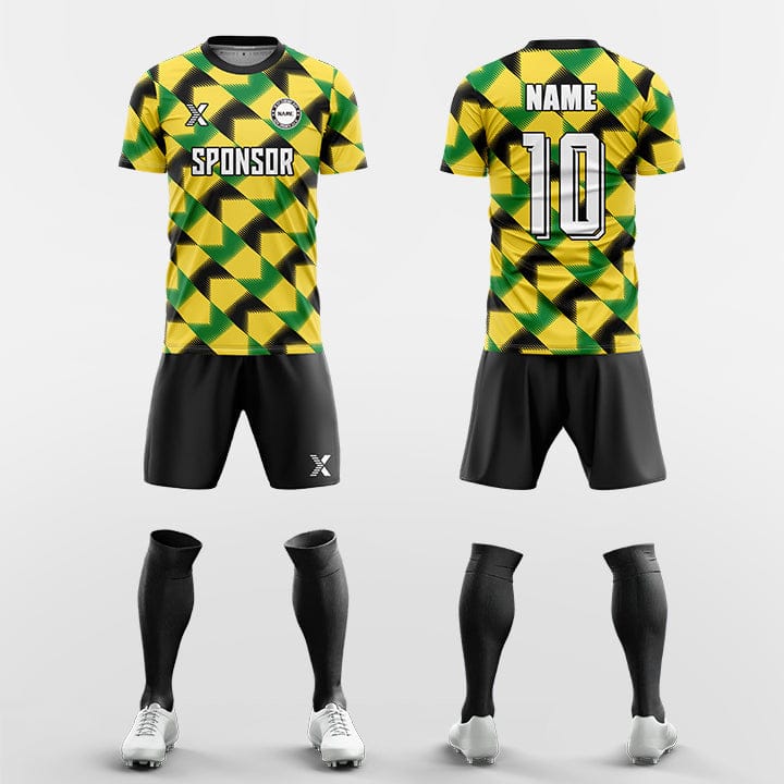 XTeamwear Soccer Uniforms yellow / S Two-color zebra stripes  - Custom Soccer Jerseys Kit Sublimated for Team