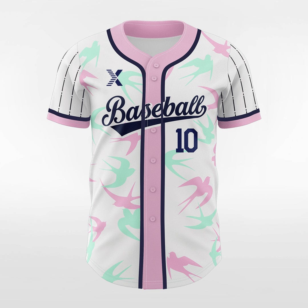 XTeamwear Spring Swallow - Customized Men's Sublimated Button Down Baseball Jersey