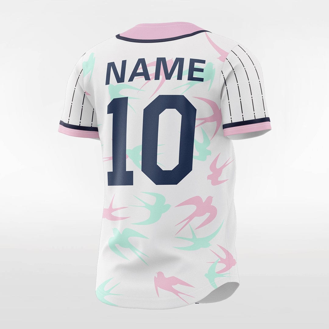 XTeamwear Spring Swallow - Customized Men's Sublimated Button Down Baseball Jersey