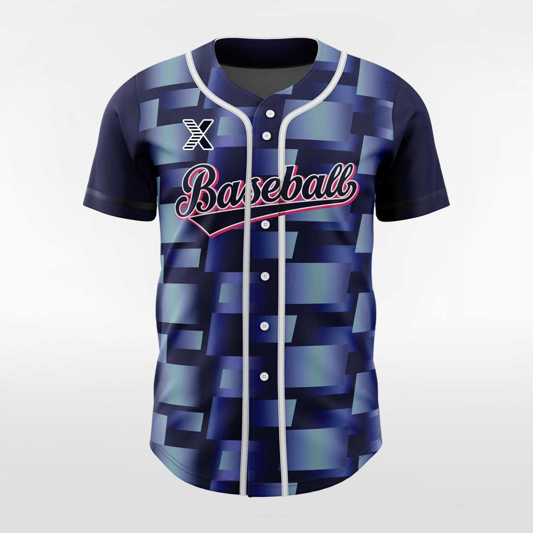 XTeamwear Three-Dimensional Space - Customized Men's Sublimated Button Down Baseball Jersey