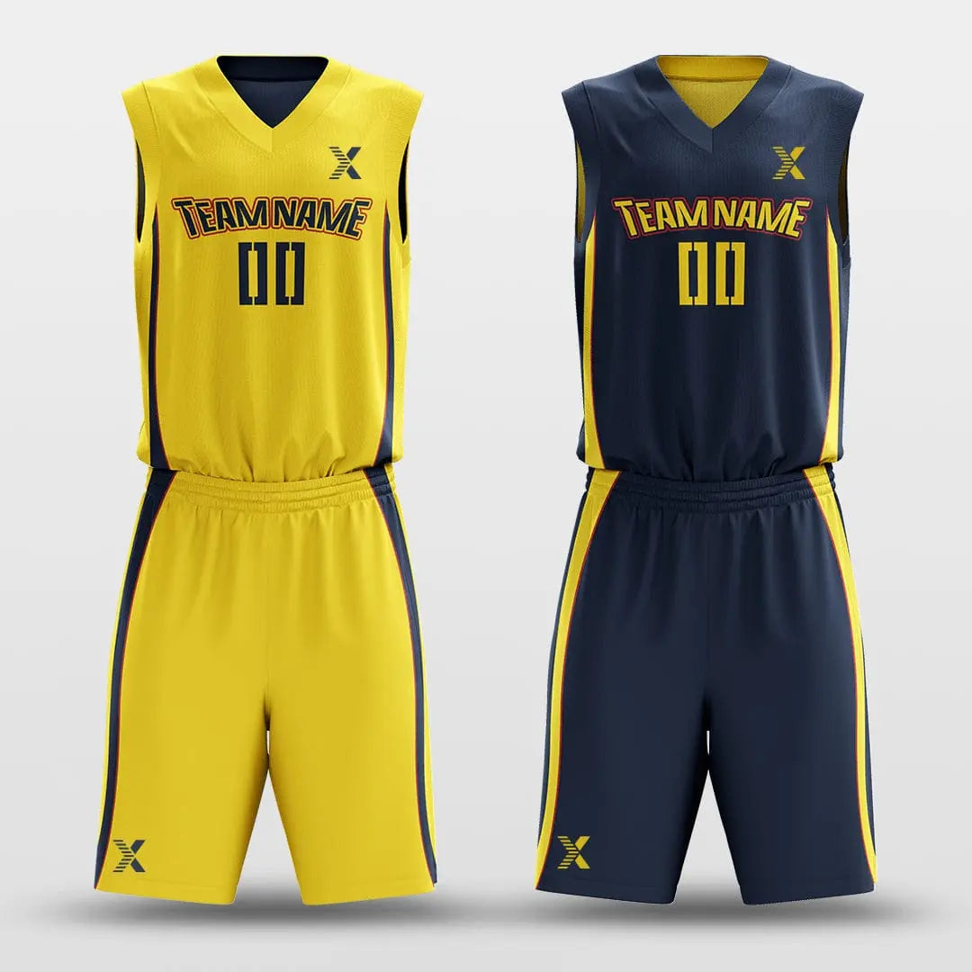 XTeamwear Yellow&Navy / S CLASSIC20 - Customized Reversible Sublimated Basketball Set