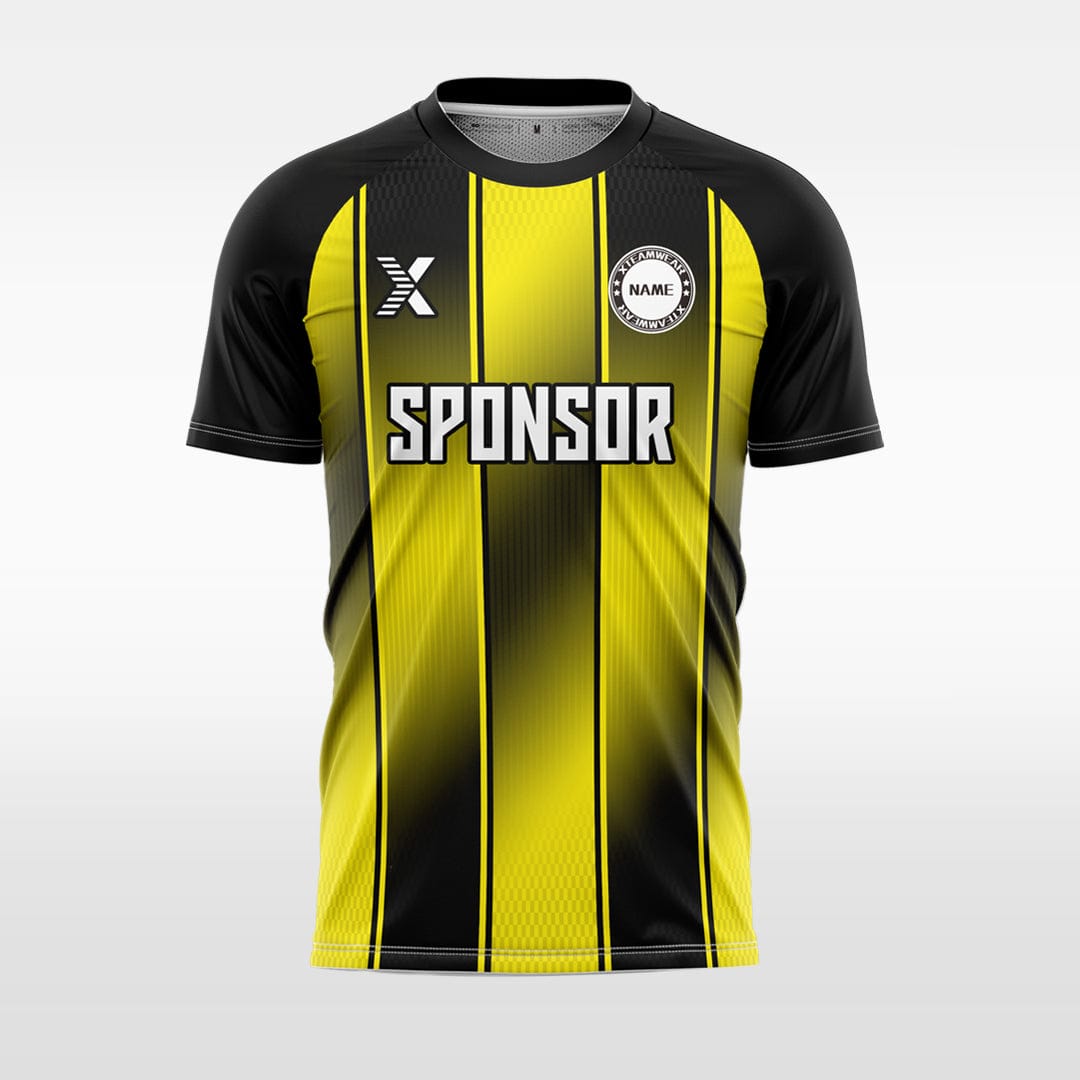 XTeamwear yellow / S Gradient three vertical lines - Custom Design Soccer Jersey for Men Sublimation