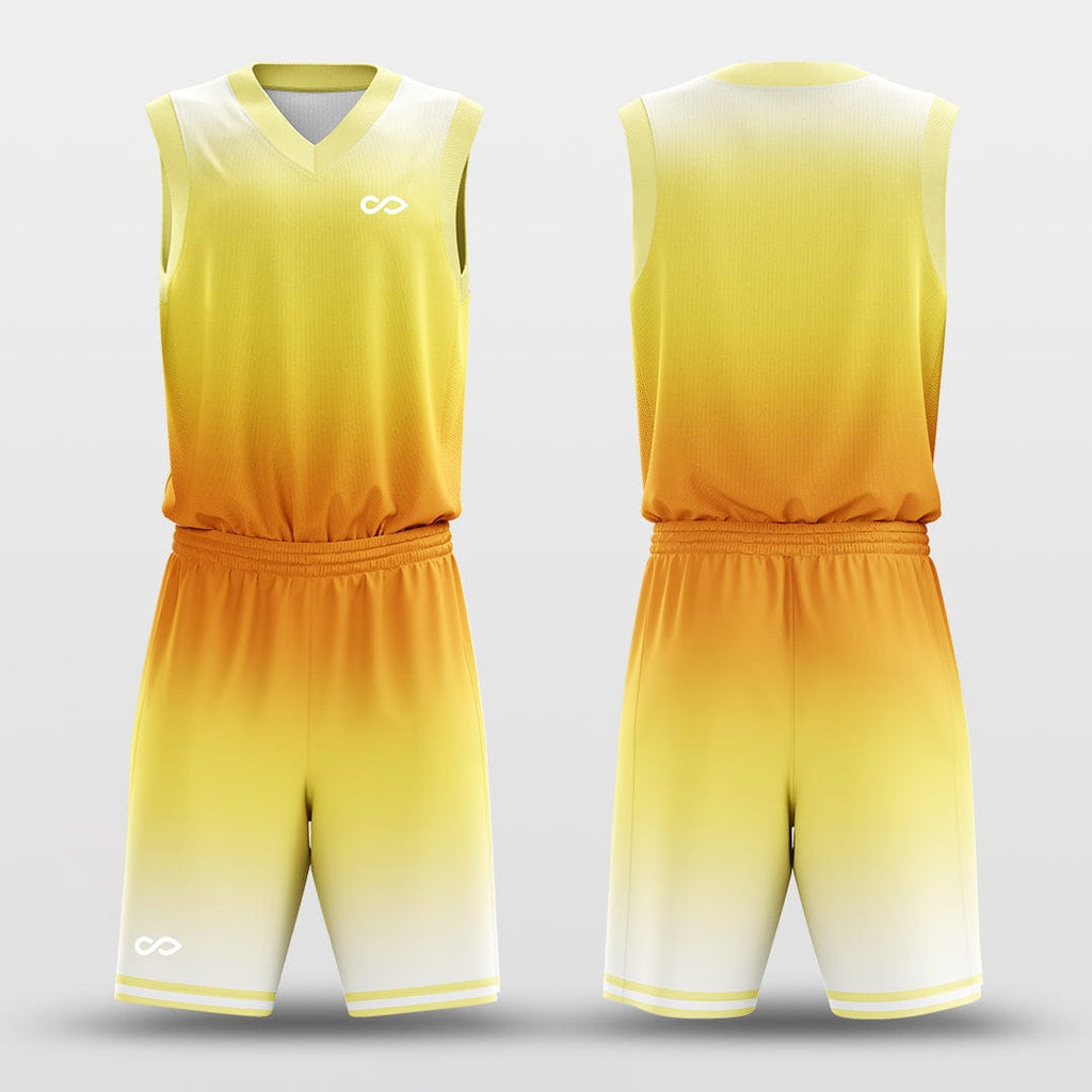 Yellow Sublimated Plain Custom Kids Basketball Uniforms | YoungSpeeds Womens