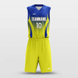 Yellow Blue Gradient - Customized Basketball Jersey Set Sublimated BK160105S