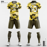 Yellow Camouflage - Custom Soccer Jerseys Kit Sublimated Design