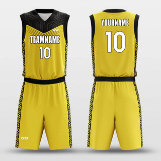 yellow custom basketball jersey set