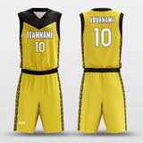yellow custom basketball jersey set