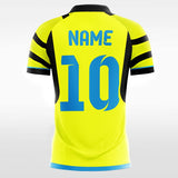 yellow custom sleeve soccer jersey