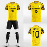 yellow sublimated soccer jersey kit