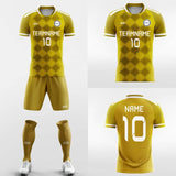 yellow sublimated soccer jersey kit