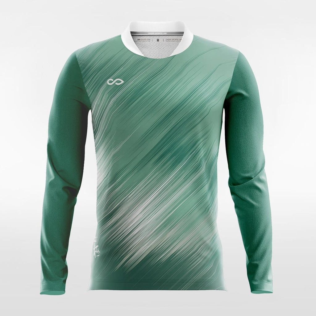 Sea Green Long Sleeve Soccer Jersey Design