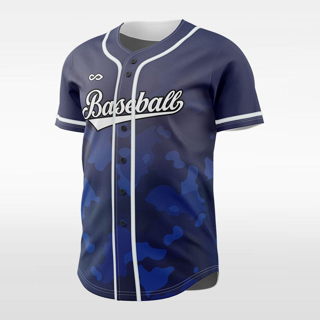 Camouflage 2 Baseball Team Jersey Design Blue