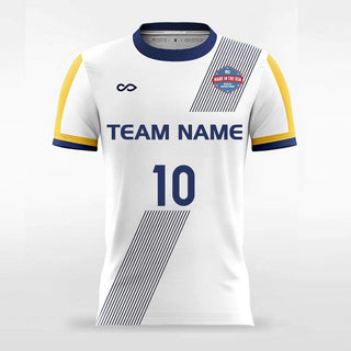 Custom White & Blue Men's Soccer Jersey