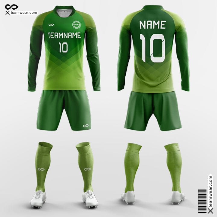 Green Club Soccer Uniforms Long Sleeve