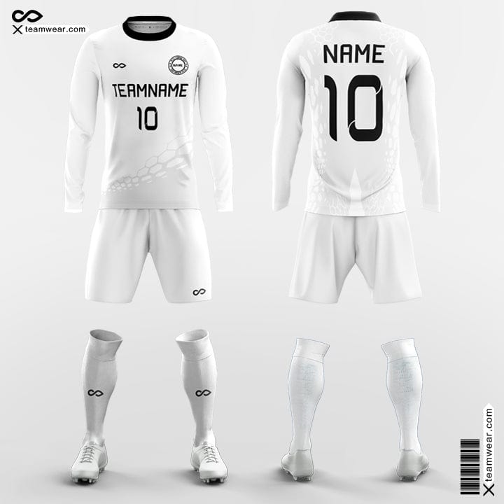 White Soccer Uniforms Long Sleeve