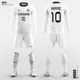 White Soccer Uniforms Long Sleeve