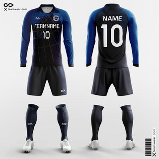 Blue Soccer Uniforms Long Sleeve