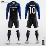 Blue Soccer Uniforms Long Sleeve