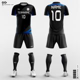 Black and Blue Soccer Jerseys Sublimated