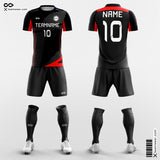 Fashion Black Soccer Jerseys with short Sublimated