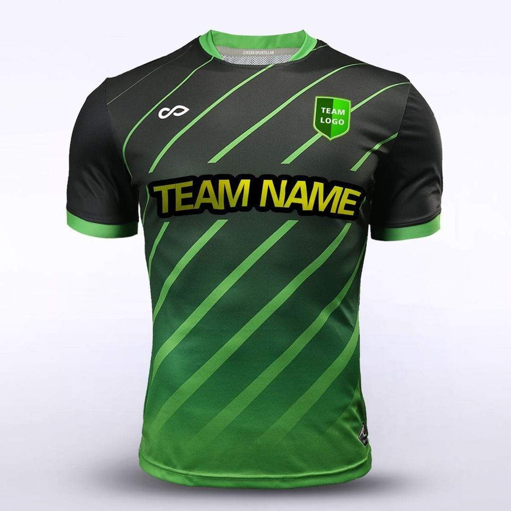 Green and Black Panther Soccer Jersey