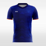 Custom Navy Blue Stripe Sublimated Soccer Jersey