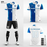 Blue and White Two Tone Custom Sublimation Print Soccer Kits