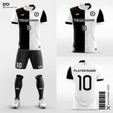 Black and White Two Tone Custom Sublimation Print Soccer Kits