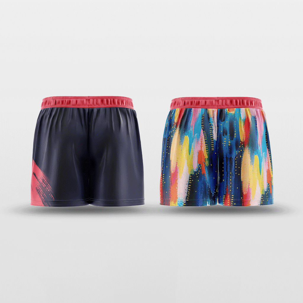 Colorful Black Custom Reversible Training Shorts Design