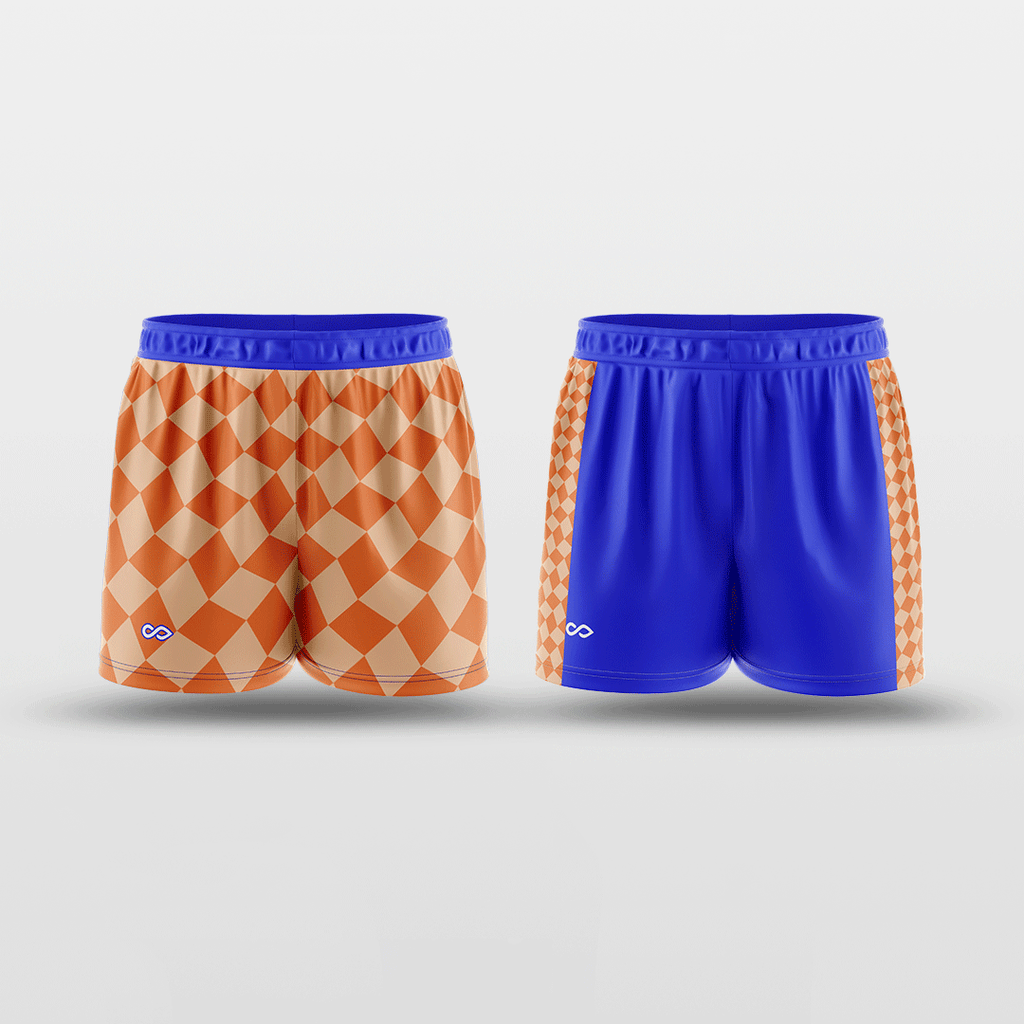 Orange Plaid Reversible Training Shorts