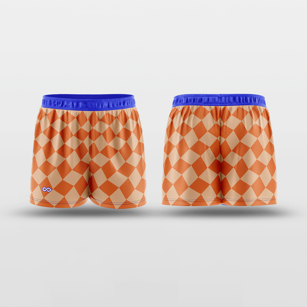 Orange Plaid Training Shorts Design