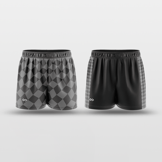 Grey Plaid Reversible Training Shorts