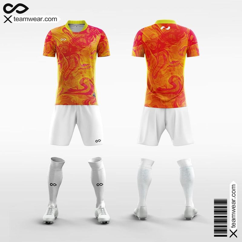 Vintage Orange Check - Women Custom Soccer Jerseys Neon Design-XTeamwear