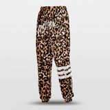 Leopard Custom Basketball Training Pants Design Black