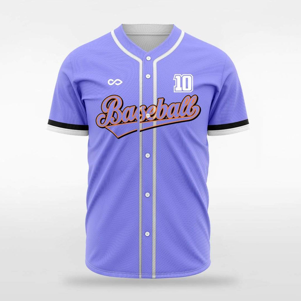 White and Purple Full Button Blank Custom Baseball Jerseys | YoungSpeeds