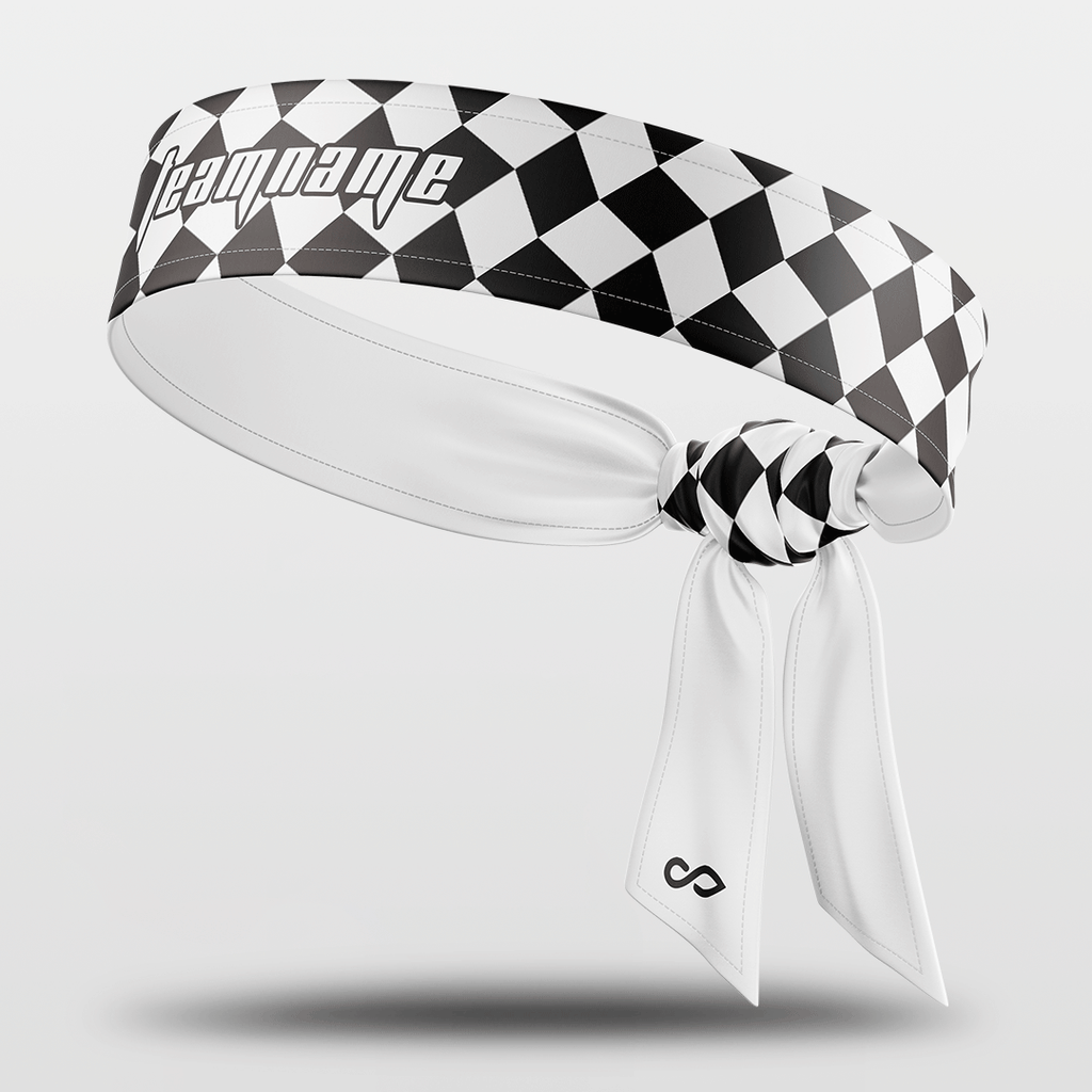 Checkerboard Youth Wicking Tie Headband for Team