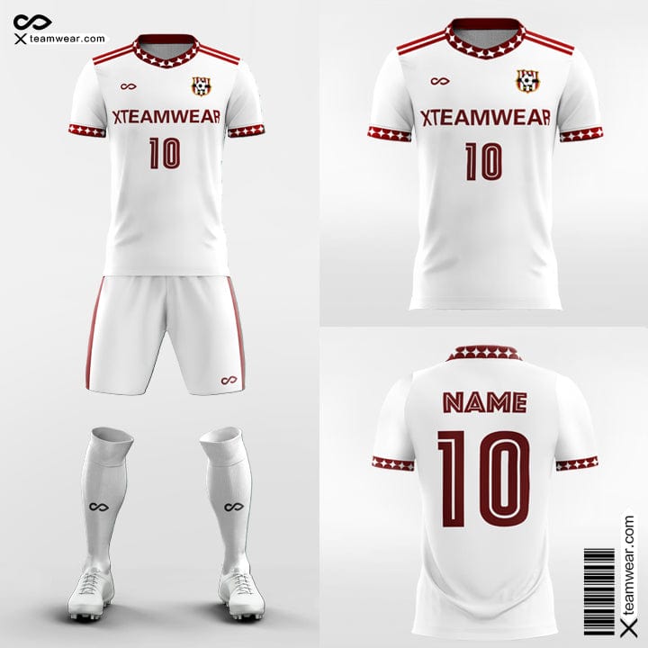 Red Star Trim Custom 3D Design Soccer Kits