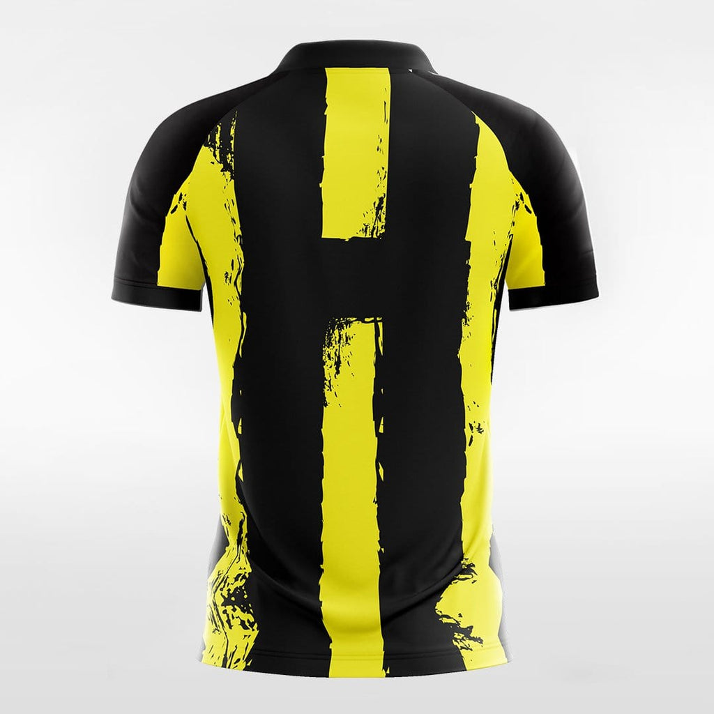 Custom Yellow and Black Stripe Team Jerseys 