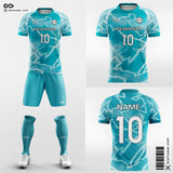 Pop Camouflage Style 4 Men's Sublimated Football Kit   Cyan