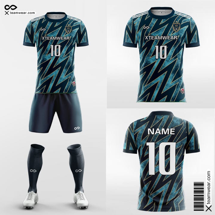 Cyan Pop Camouflage All Over Sublimation Print Soccer Kits