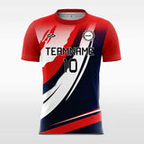 Navy Blue and Red Soccer Jersey
