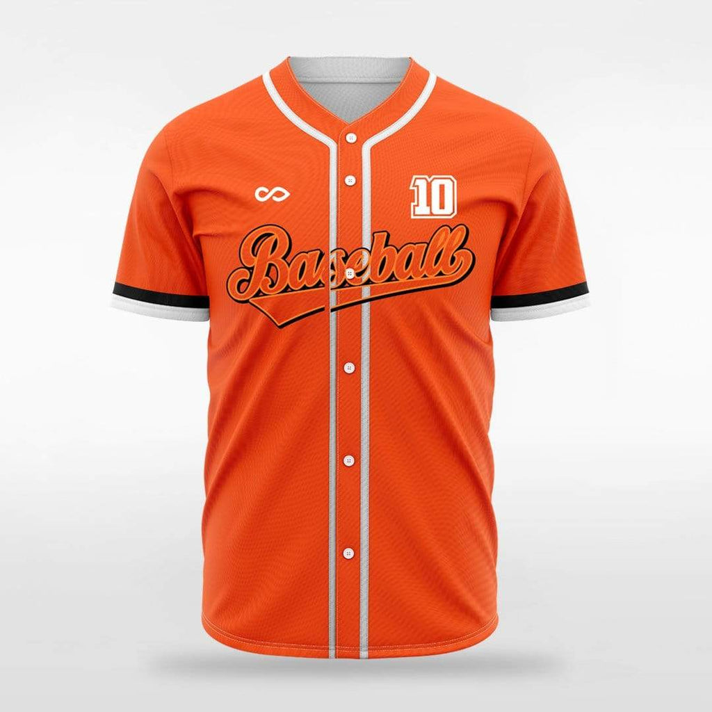 Orange Button Down Baseball Jersey