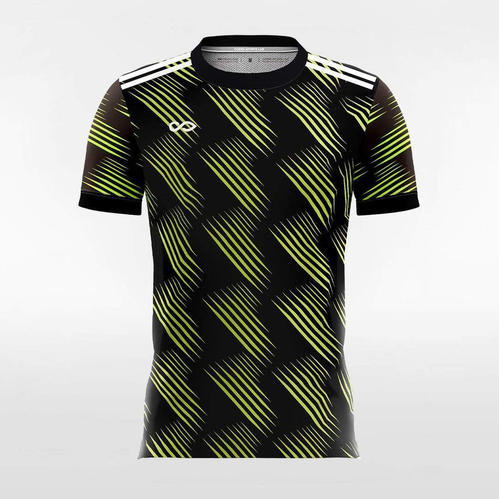 Custom Black & Green Men's Soccer Jersey